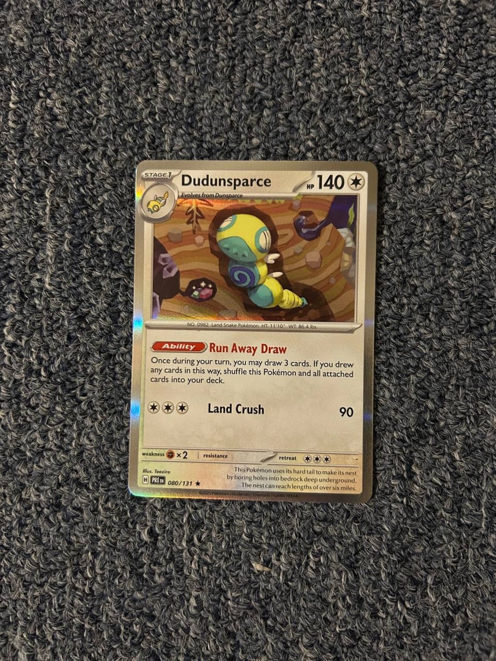 Dudunsparce Pokémon Card